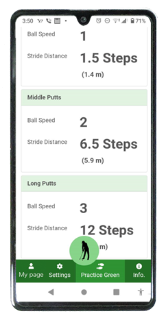 Practice putting on the practice green | Sense of putting distance